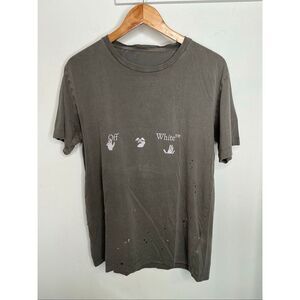 Off-White Vintage Paint Short Sleeve Shirt | Medium in Gray